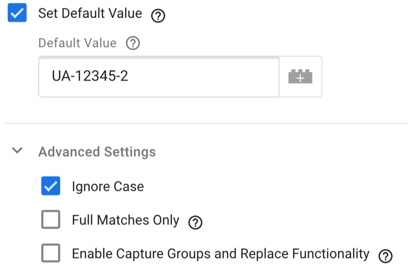 GA Advanced Settings